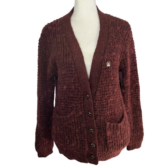 Obey No 89 Propaganda Alpaca Wool Blend Chunky Knit V-Neck Cardigan Size… - Picture 1 of 11